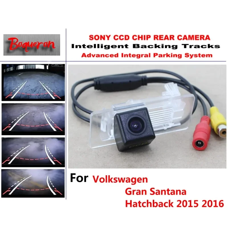 Intelligent Parking Tracks For Volkswagen Gran Santana Hatchback 2015 2016 HD Dynamic Tragectory Camera Car Rear View Camera