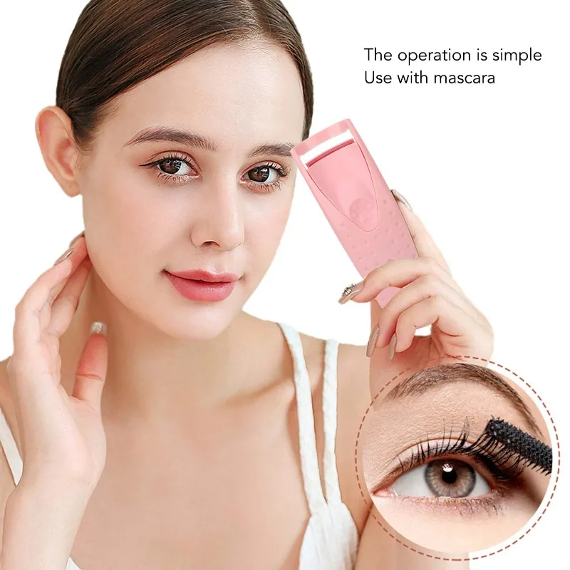 USB Rechargeable Heated Eyelash Curler - Fast Heating, Long-Lasting Curls, Safe & Portable Makeup Tool for Perfect Lashes