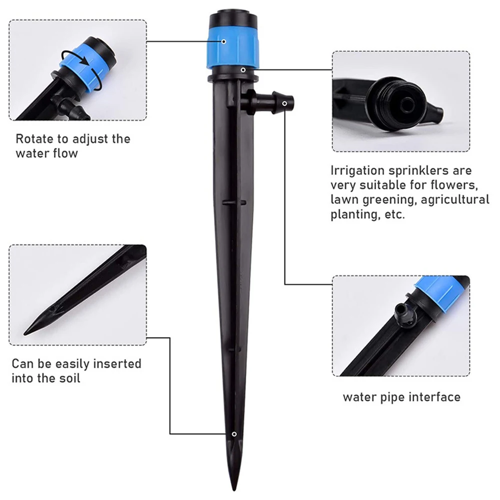 10-100Pcs Garden Micro Drip Irrigation 360 Degrees Rotating Nozzle Sprayer Sprinkler for 4/7\