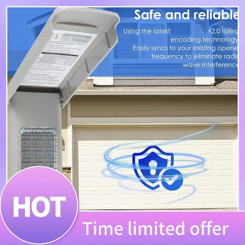 

ABFN-Garage Door Keypad Keyless Entry Compatible For 877MAX 377LM 977LM Wireless Keyless Keypad Safe