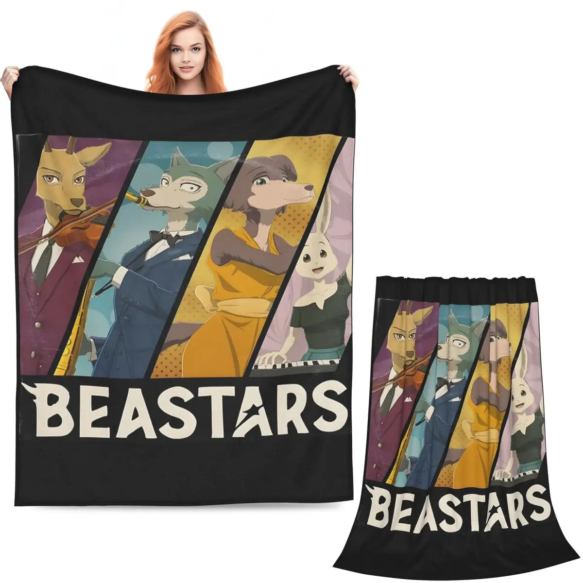 Beastars Blanket Soft Warm Flannel Throw Blanket Bedding for Bed Living room Picnic Travel Home Couch
