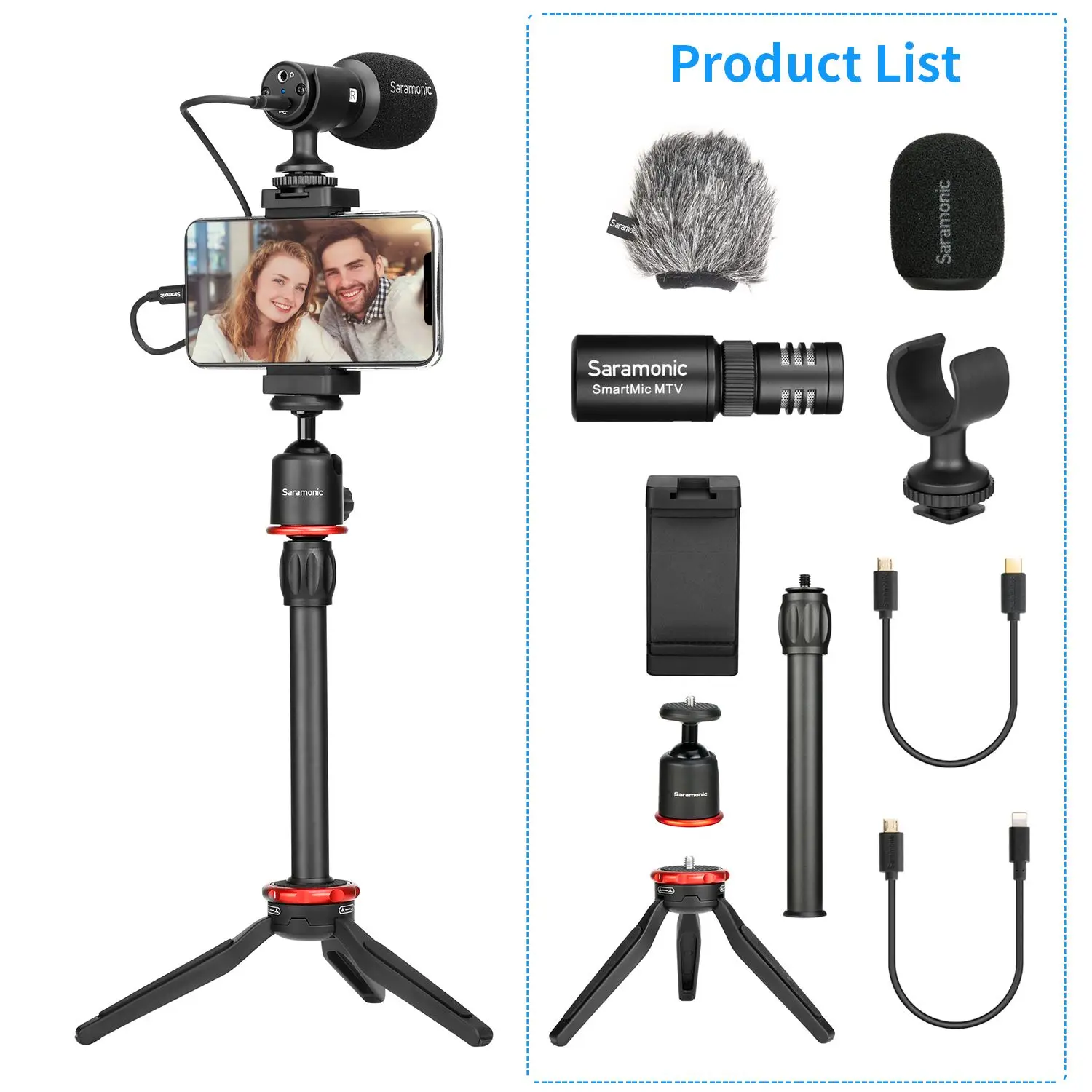 Imagem -03 - Saramonic Smartphone Video Kit Smartmic Mtv Youtubers Podcasters Vloggers Live Streaming Facebook Blogger Facebook