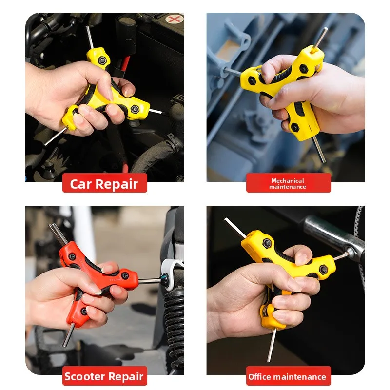 9‑Pcs‑Handle Hex Wrench Set,‑Hard Universal Multifunctional Allen‑Complete Combination Hand‑Repair Kit
