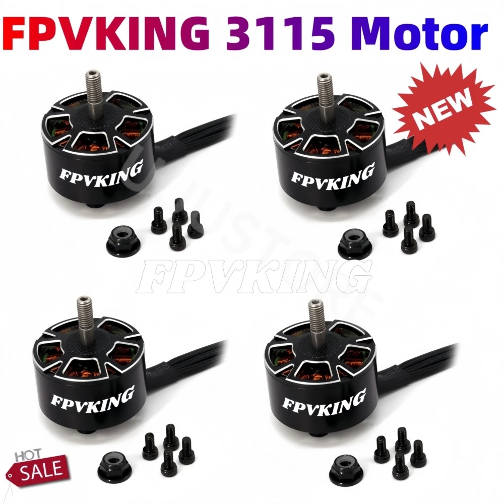 1/4PCS FPVKING X3115 A3115 3115 900KV 1050KV 1200KV 4 ~ 6S Motore Brushless per FPV Freestyle 9 pollici 10 pollici Drone da corsa a lungo raggio