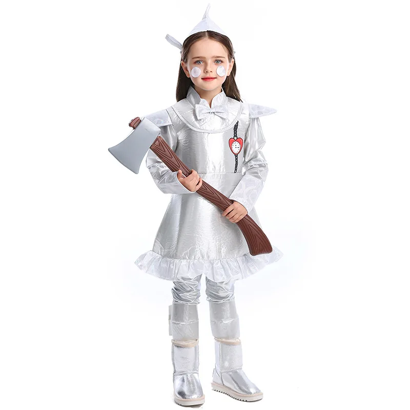 

Cosplay Tin Man Costume Parent-children Clothing Kid Girl Iron Man Costume Wizard of Oz Performance Stage Costumes