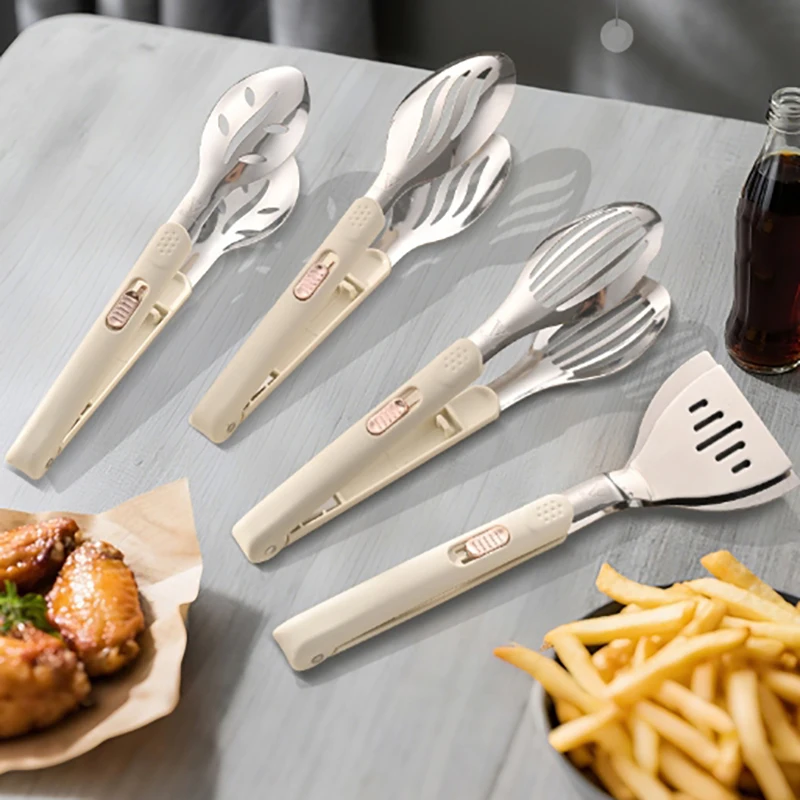 

Щипцы для еды из нержавеющей стали для кухни, утолщенные термостойкие щипцы для стейка, барбекю, жареного мяса, хлеба, зажимы, бытовая посуда для сервировки еды