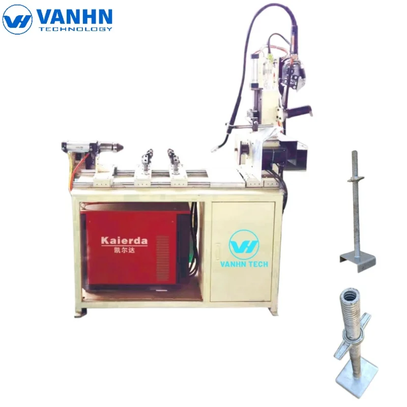 Fully Automatic Dual Station Base Jack Welding Machine With Robot Arm Stacking 600mm Height Adjustable System
