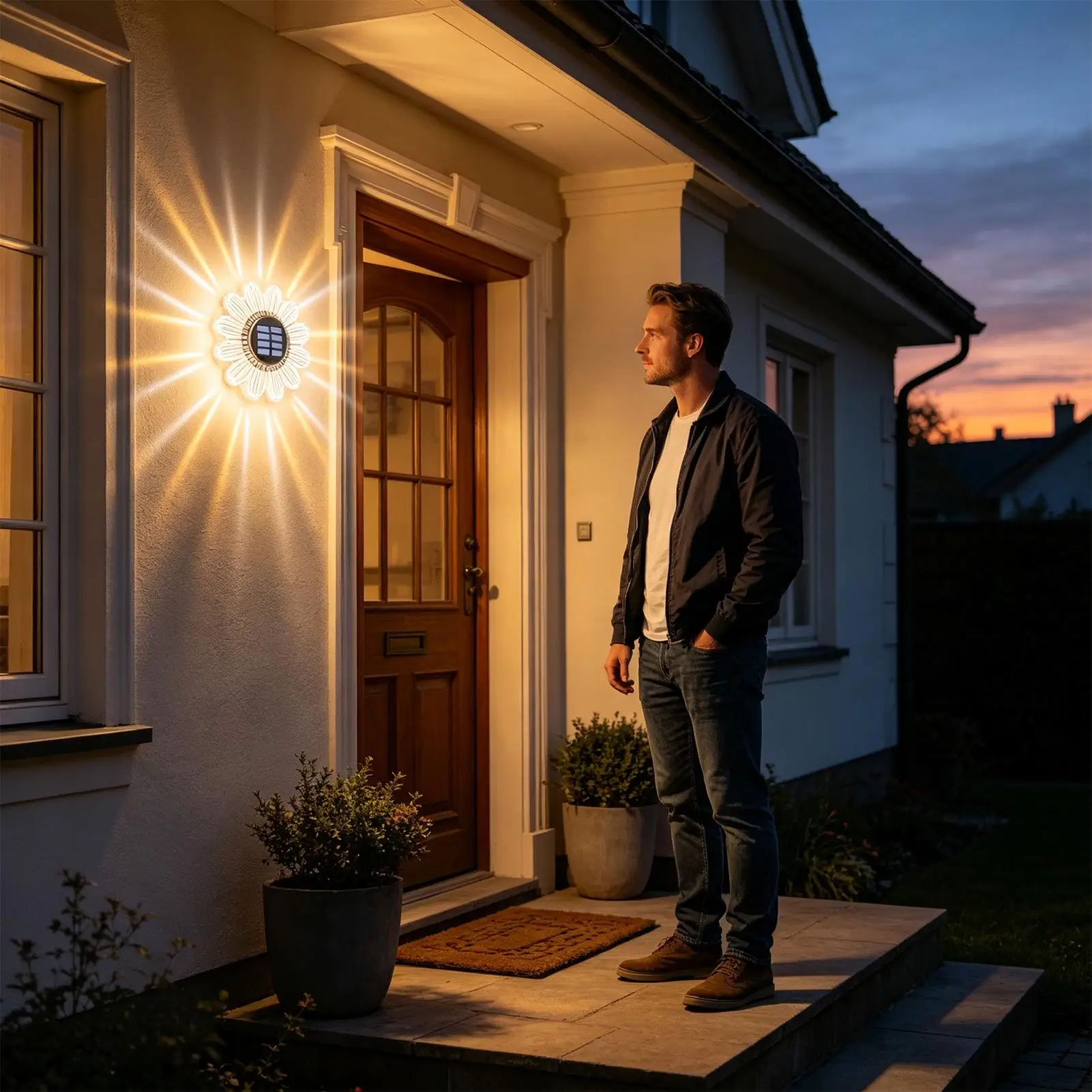 Solar Wall Light Weather-Resistant Waterproof Ornament Solar Light Wall Decoration For Homeowners Housewarming Backyard Park