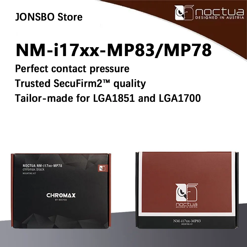 Noctua NM-i17xx-MP83/NM-i17xx-MP78 chromax.black Mounting Upgrade Kit CPU cooler For Intel LGA1700