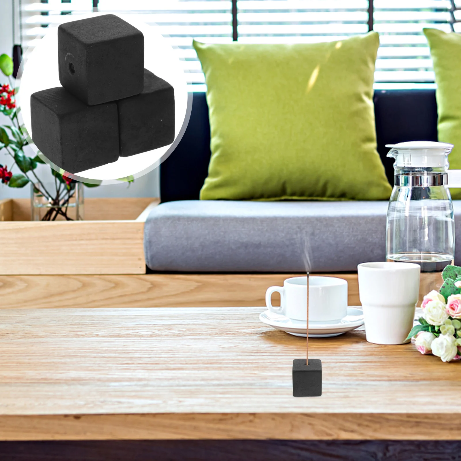 

4Pcs Marble Incense Holder Square Zen Stand Indoor Outdoor Use Elegant Tranquil Home Decor Sandalwood Agarwood