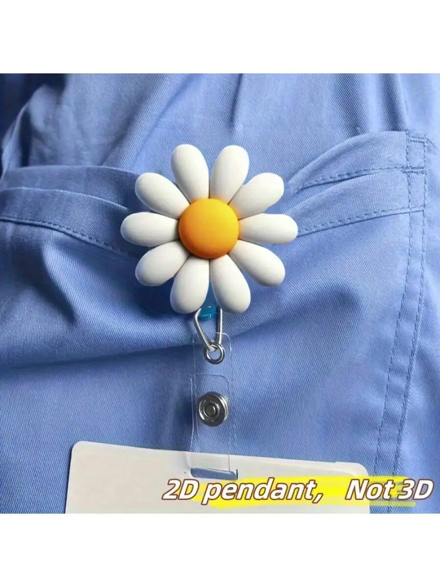 قطعة واحدة من مشبك شارة قابل للسحب، أكريليك ثنائي الأبعاد مع سلك نايلون متين، مناسب لعمال المكاتب والممرضات #3