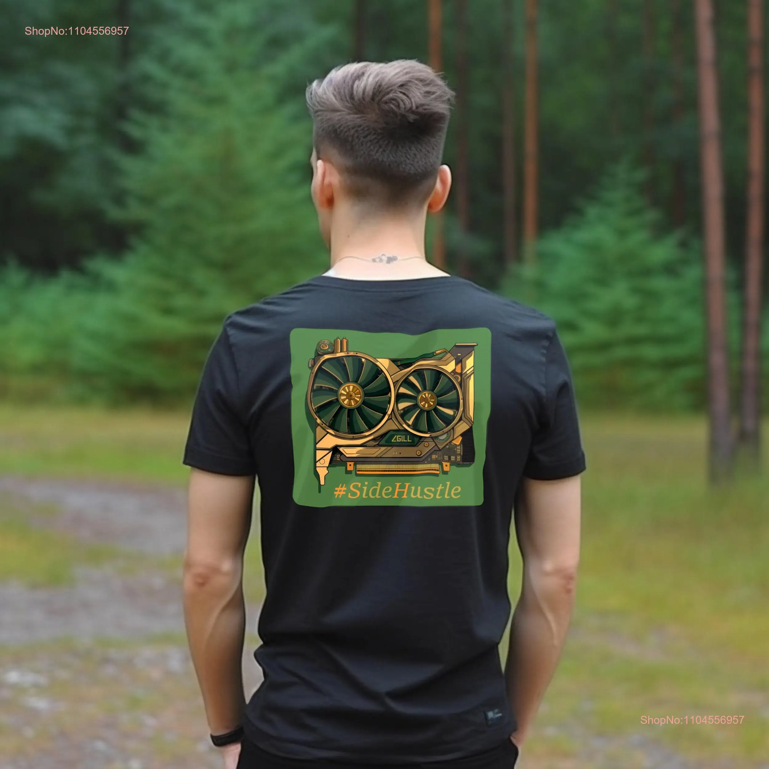 الذهب GPU SideHustle تي شيرت s المعالج التشفير مينر مروحة الكمبيوتر مكون شعار Cryptocurrency التعدين خبير تلاعب #1