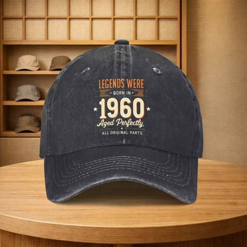 A High-quality 1960 Vintage Digital Print Baseball Cap, Available in Multiple Colors. An Essential Accessory for Family Parties