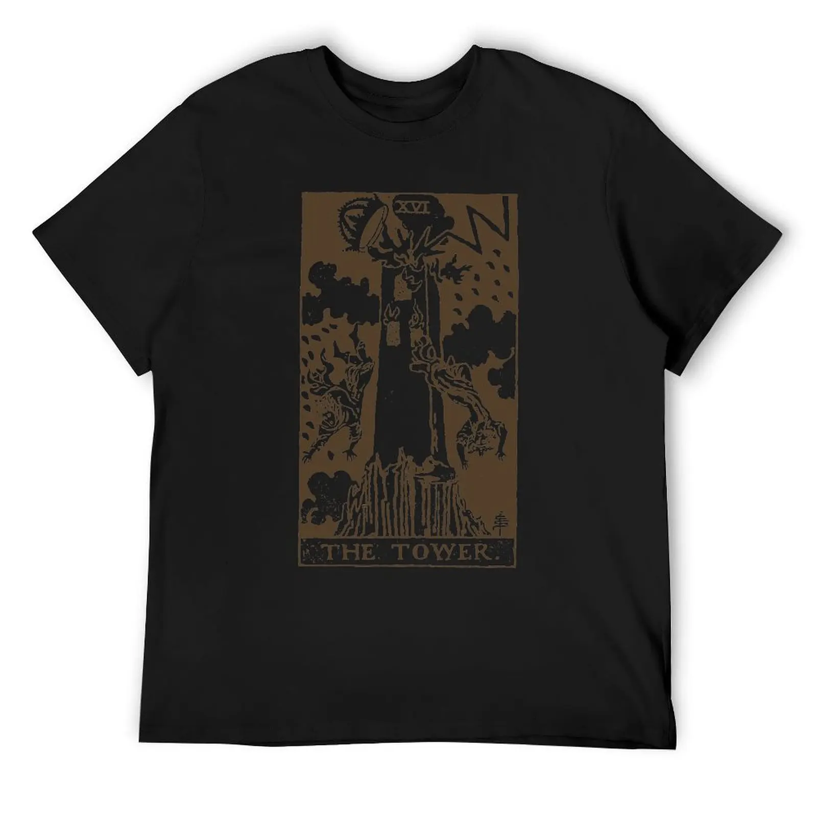

The Tower Tarot T-Shirt boys animal print valentines clothes T-shirts oversize tshirts for men