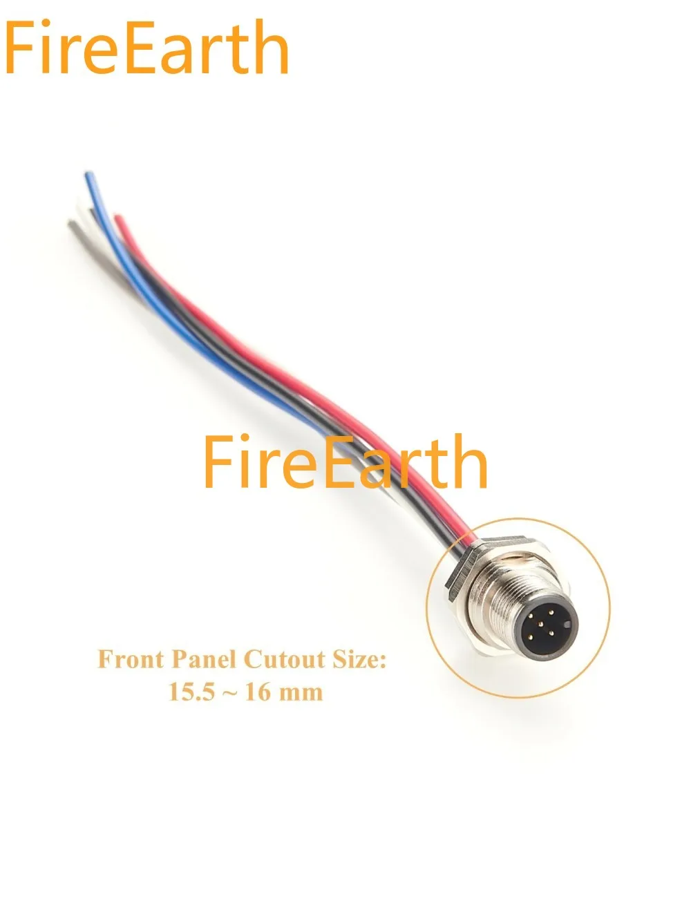 NMEA 2000 M12 5Pin A Code Male Cable Bulkhead Front Panel Mount IP67 Pre-Assembly Pigtail Wireable Cable Socket Receptacle 30cm