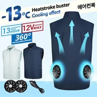 Chaleco fresco con ventilador de refrigeración portátil, ropa con aire acondicionado, refrigeración de 13 horas para trabajo de alta temperatura, chaleco de pesca para senderismo, 2024