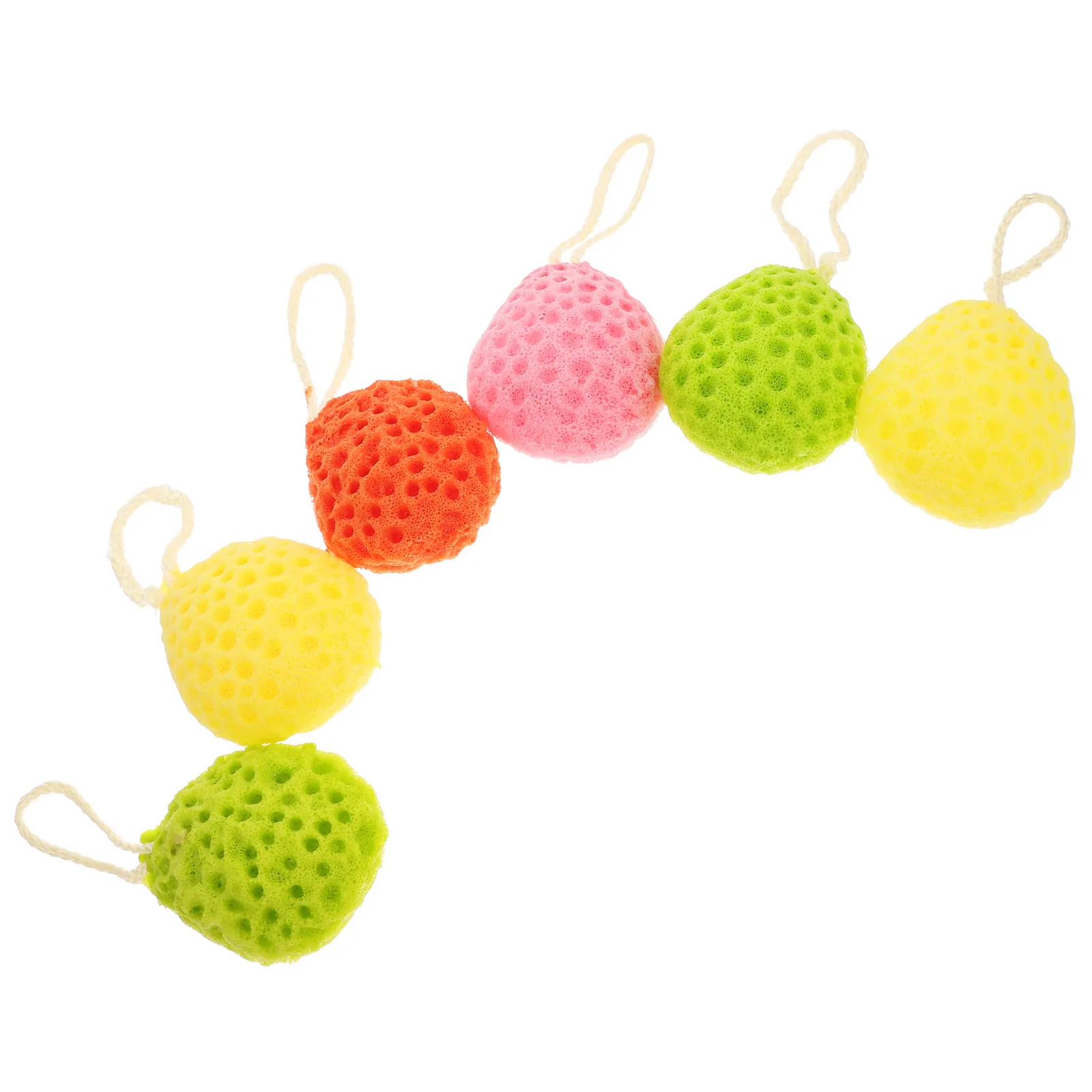 

6pcs Drop Shaped Natural Sponge Bath Wipes Non Latex Baby Safe Body Scrubbers For Toddler Bathing Massaging Shower Accessories