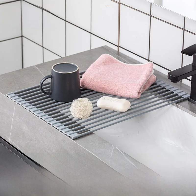 Kitchen Sink Drain Basket Stackable Dishware Storage Water Rack Dishwashing Sink Organizer Dishes Drainer Utensil Caddy