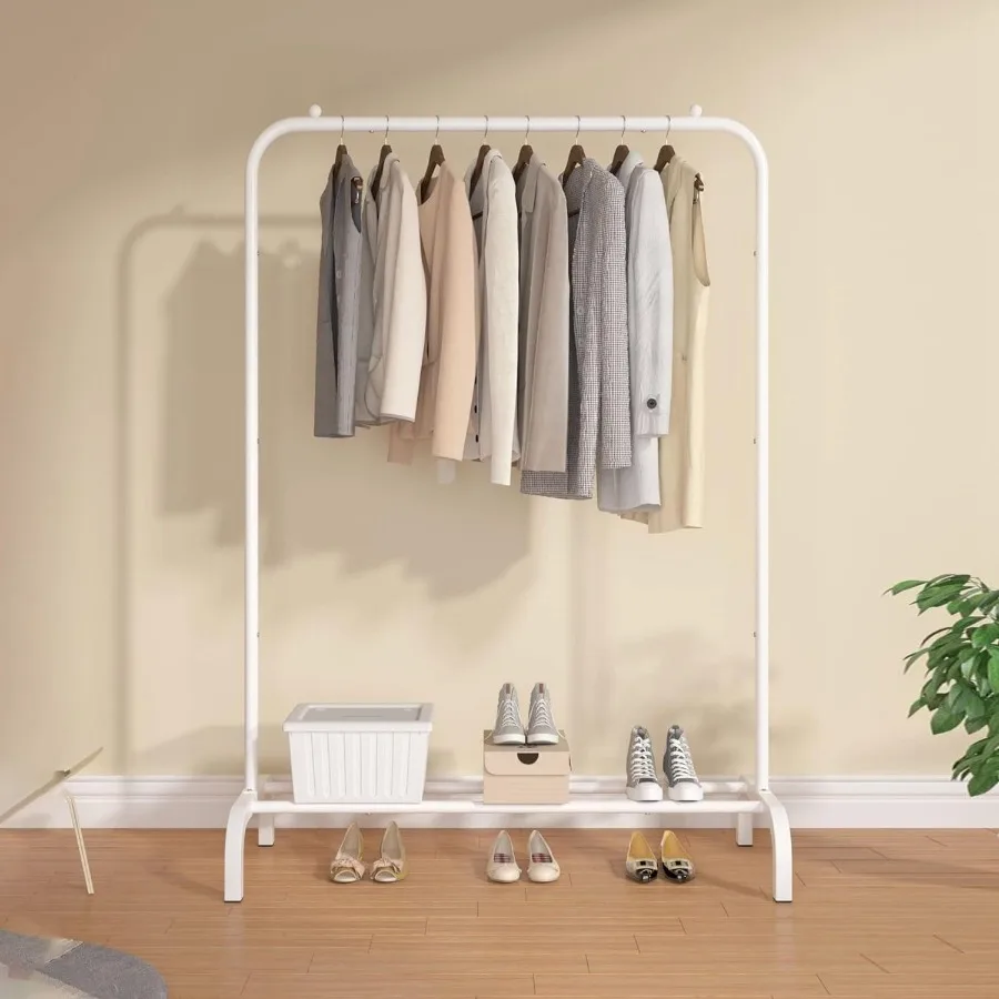 

33lbs Loading Garment Racks Freestanding Clothing Racks Clothes Rack Stands Organizer with Bm Shelf for Dormitory Home