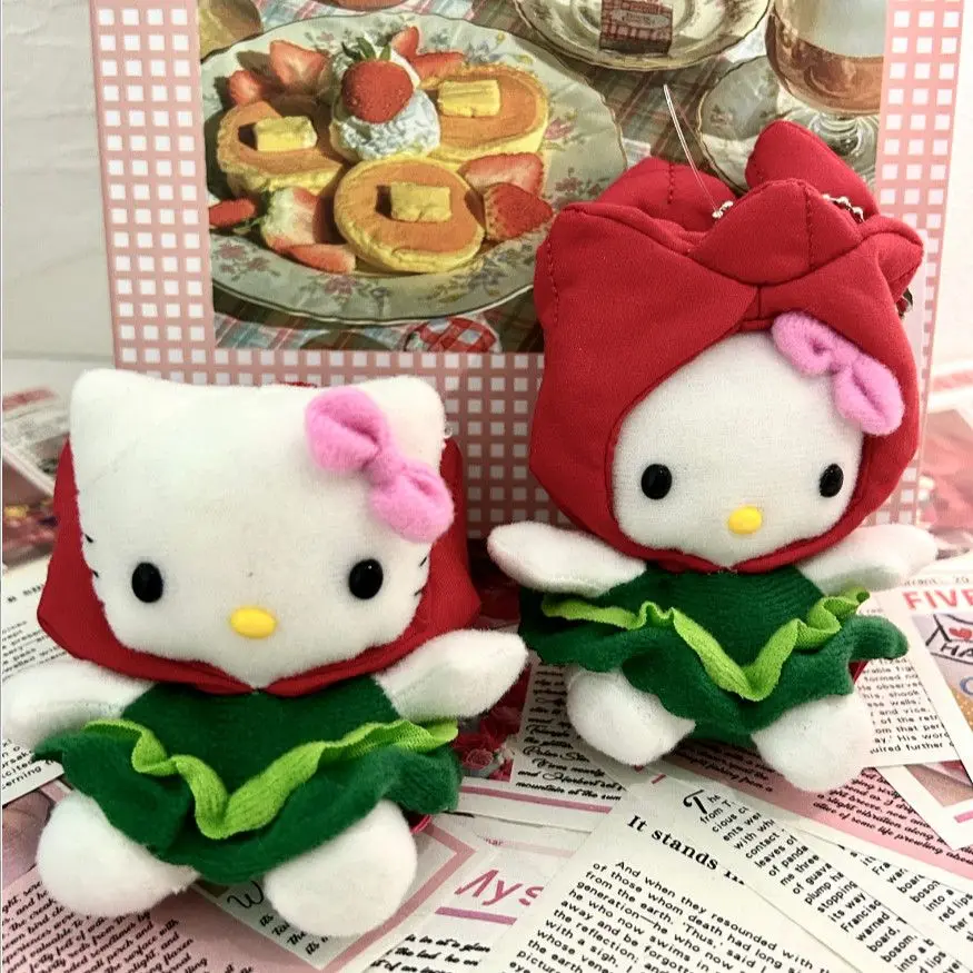 Sanrio Hello Kitty Cross-Dressing Tulip Plush Keychain Backpack Pendant Car Key Decoration Desktop Ornament Creativity Gift