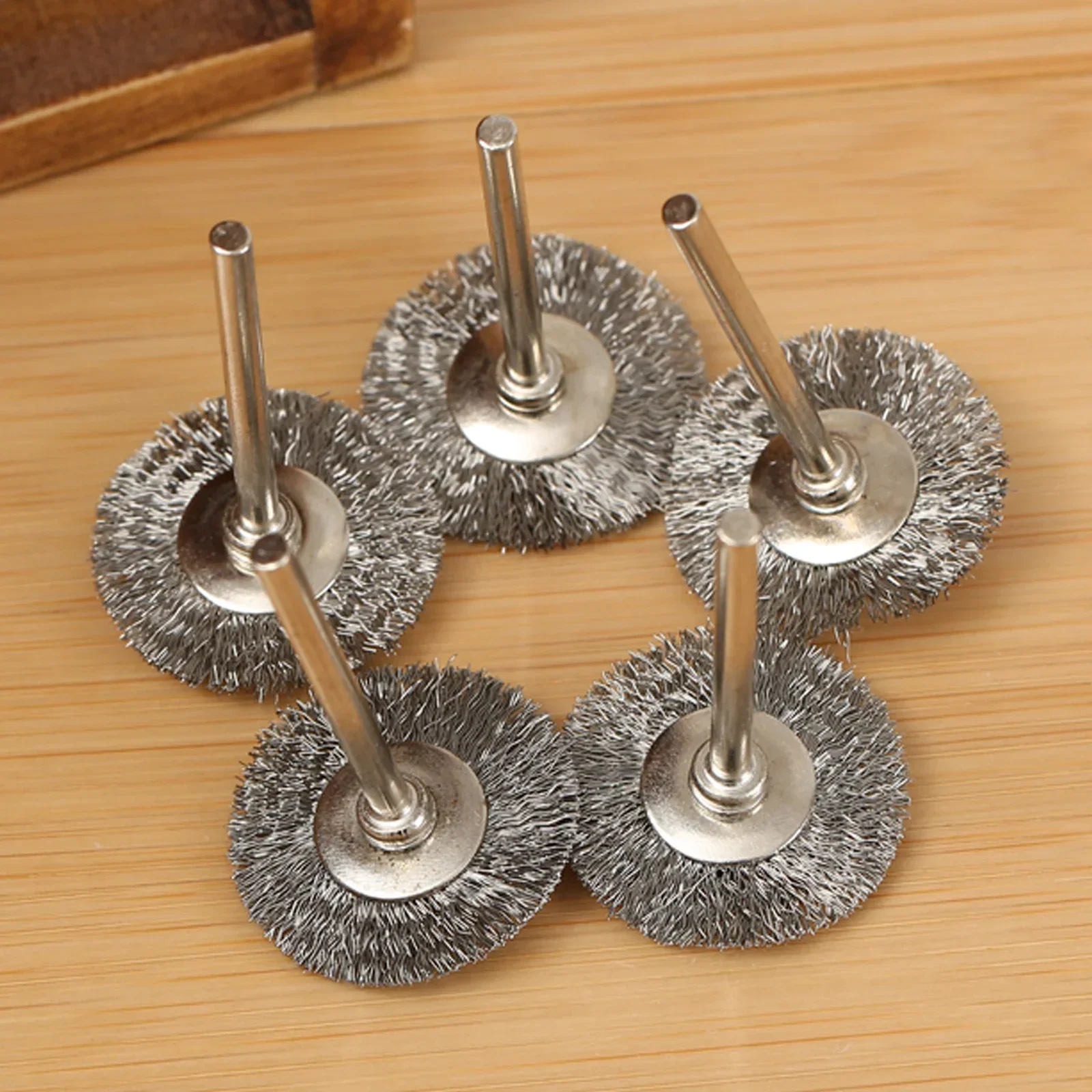 5Pcs 25mm Stainless Steel Wire Wheel Brushes Rotary Polish Tool Power Die Grinder Accessories