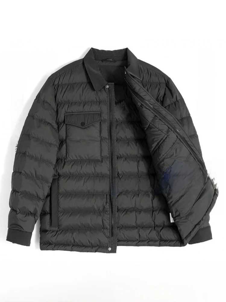

Warmth down Jacket Winter Fashion Urban Style Loose Fit Senior Men's Clothing Grandpa Dad Autumn Winter Thickened Outerwear