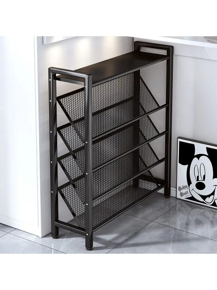 home-ultra-thin-multi-layer-shoe-rack-simple-space-saving-storage-entryway-small-narrow-cabinet-carbon-steel-floor-standing
