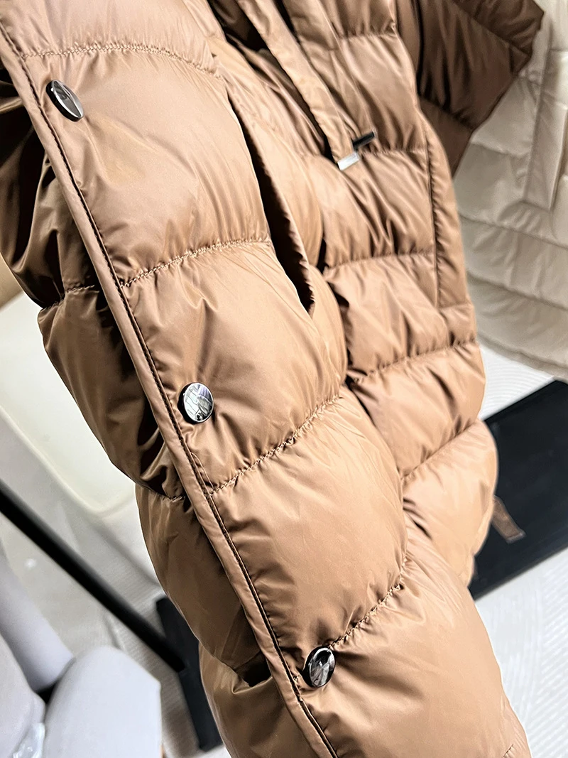 Schinteon Women 90% White Duck Down Irregular Vest with Hood Sleeveless Jacket Solid Fashionable Autumn Winter Top 2025 New