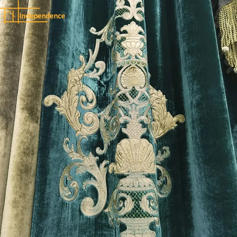 

Curtains for Living Room Custom Embroidered European Luxury Atmosphere Villa Velvet American Bedroom Flannel French Shading