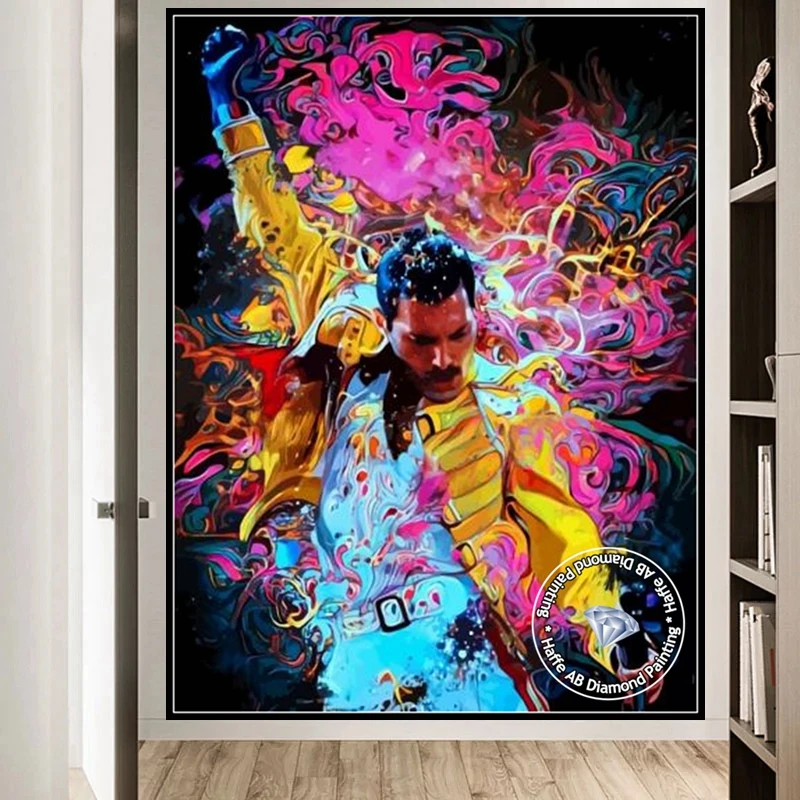 Freddie Mercury Classic Rock AB Diamond Painting Art Queen Band Cantante Ritratto Ricamo Punto croce Punte complete Decorazioni per la casa