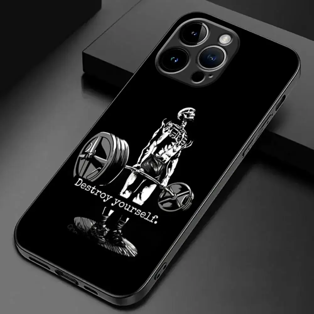 Barbell deadlift fitness Phone Case For iPhone 15 14 13 12 11 X XR XS XSMAX 8 7 Plus Mini Pro Max Soft Black Phone Cover
