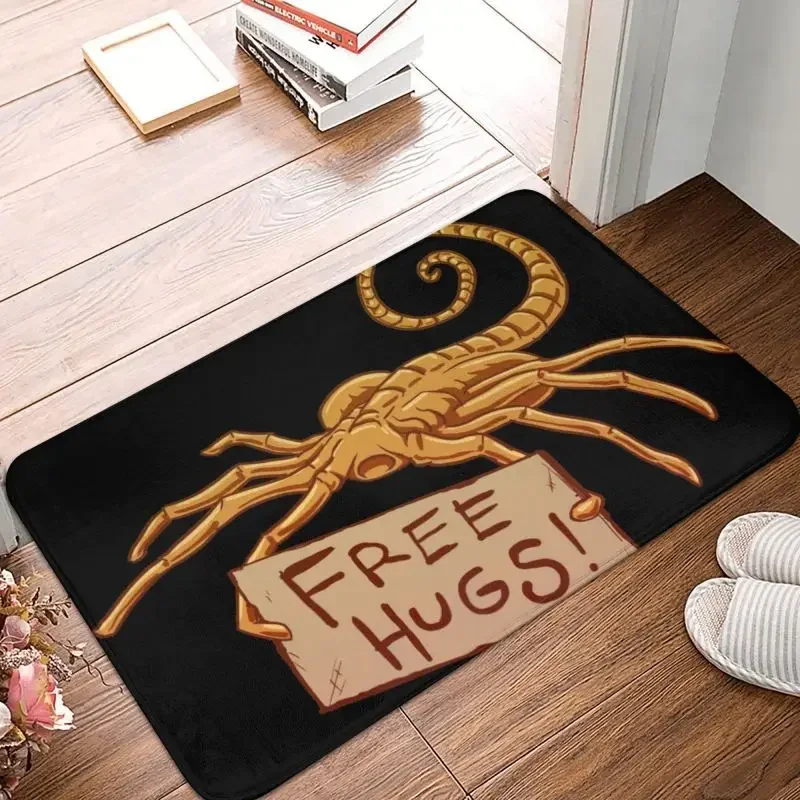 Free Hugs Front Door Mat Anti-Slip Outdoor Quick Dry Facehugger Alien Xenomorph Doormat Garden Garage Entrance Rug Carpet