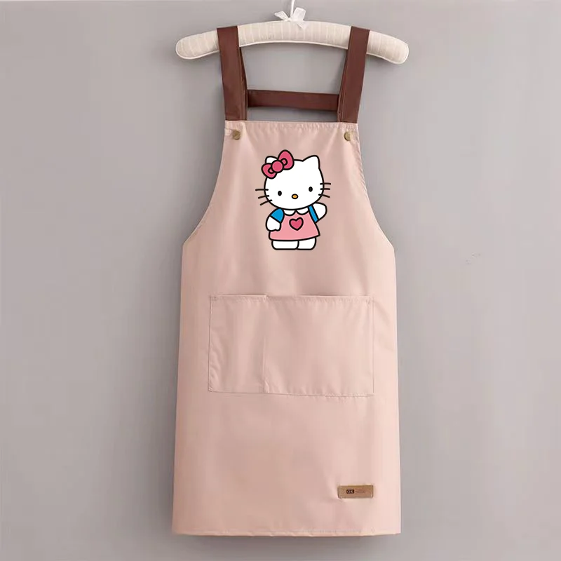 Hello Kitty Print Kitchen Cooking Apron Cartoon Cotton Kuromi Kitchen Women Apron for Dinner Party Waterproof Oil-Proof Gifts