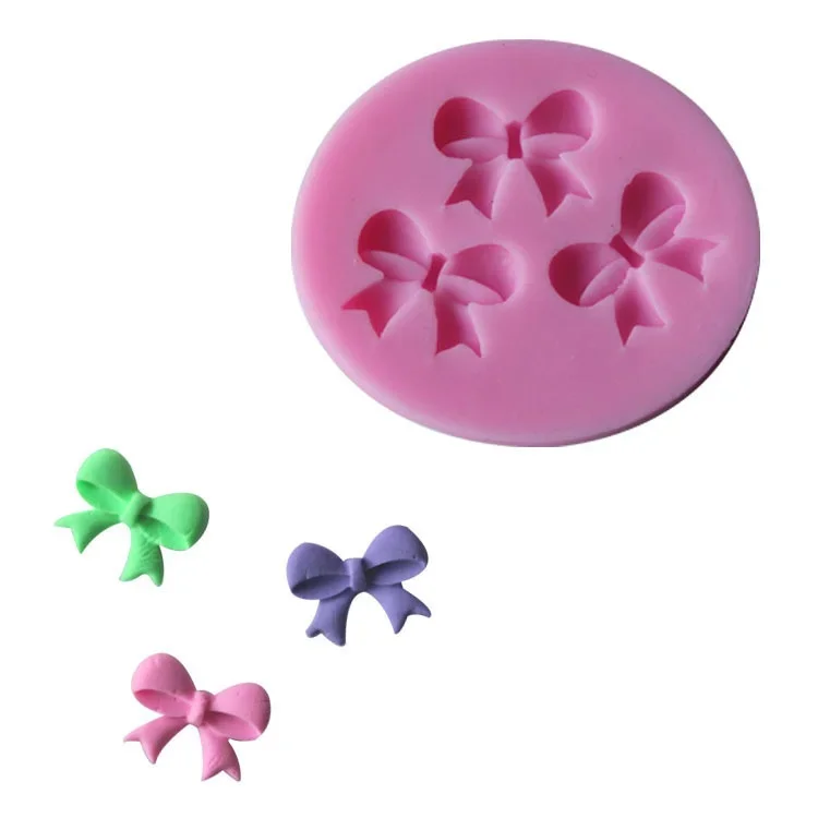 Silicone Cake Mold Bowknots Flower 3D  Fondant   Decorating Baking Mould Tool Es Para Reposteria