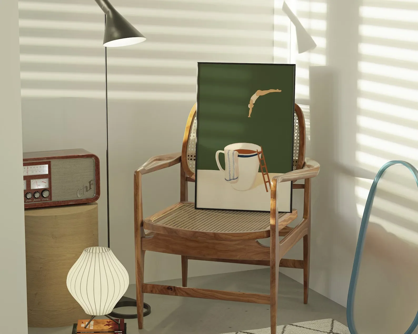 غواص القهوة قماش يطبع المطبخ صباح الخير القهوة جدار الفن الملصقات لغرفة المعيشة الحديثة ديكور المنزل عشاق القهوة الهدايا