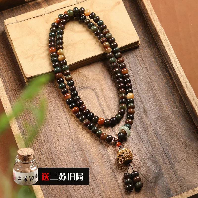 

Dunhuang Wen Tian 108 Buddhist Prayer Beads Unisex Bracelet Bodhi Seed Handheld