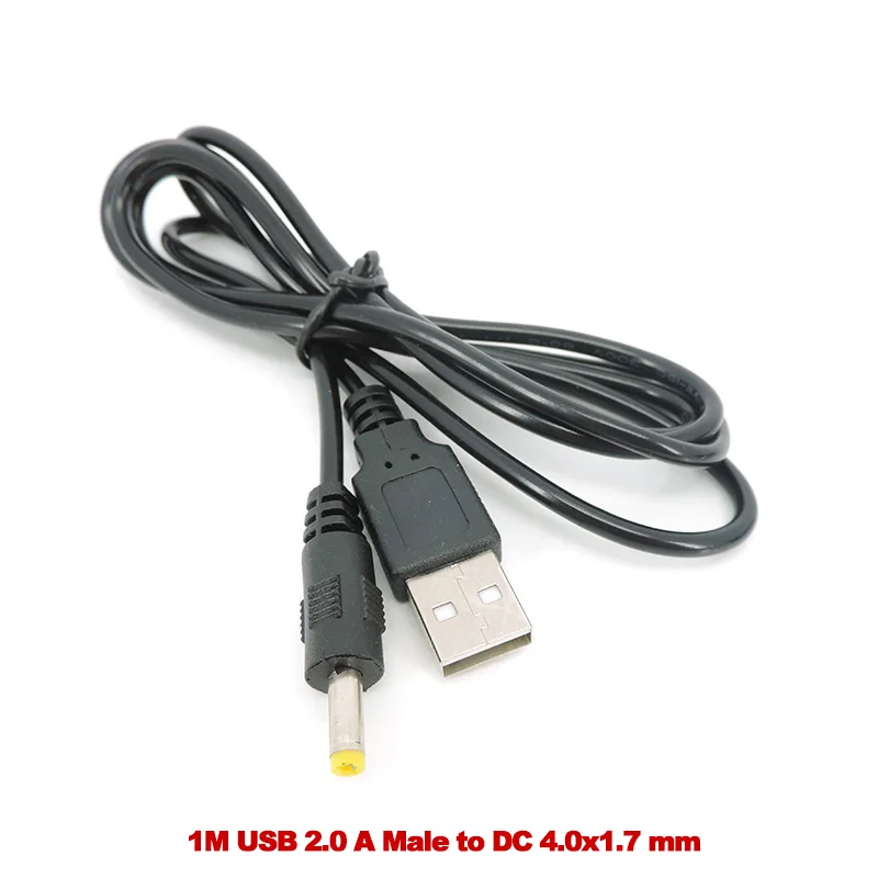 

1 м USB 2.0 A штекер постоянного тока 4,0x1,7 мм 5 В 2A 24AWG DC Barrel Jack Зарядное устройство Кабель-переходник