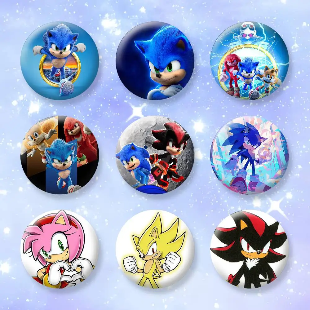 

S-Super S-Sonics the H-Hedgehog Brooches Cartoon Badge Pins Backpack Hat Accessories Friend Gift