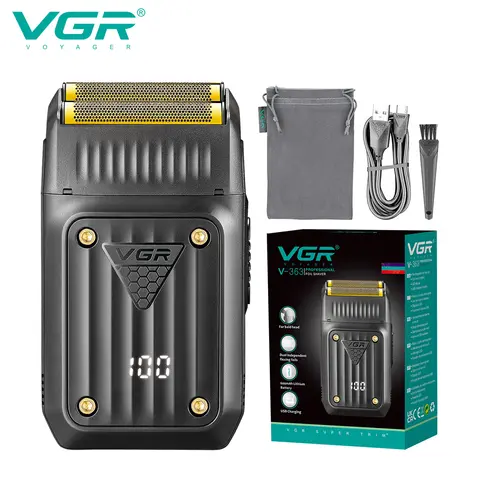 VGR 면도기 전기면도기 면도기전기 휴대용면도기 전기 면도기 면도기 전문가용 전기 면도기 왕복식 면도기 휴대용 수염 트리머 LED 면도기 남성용 면도기 V-363