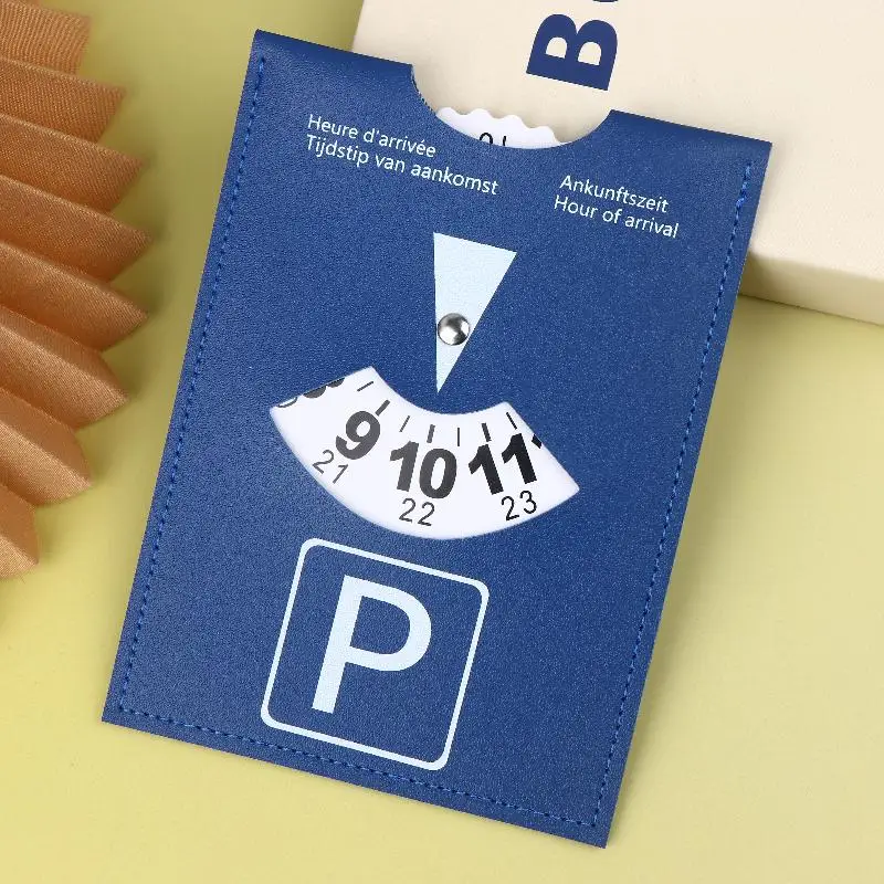 Picture 6: Blue PU Leather Parking Disc 4 Language Version Durable & Water-Resistant Arrival Timer For Car - Universal European Design