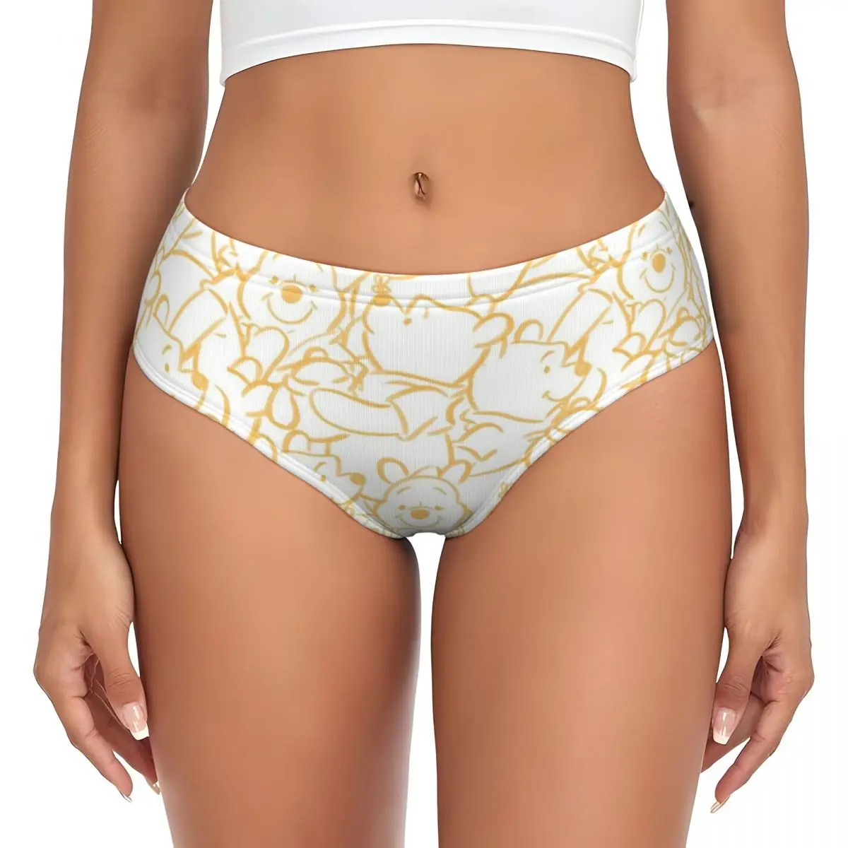 

Custom Winnie The Pooh Animation Cute Briefs Underwear Women Breathable Stretch Panties