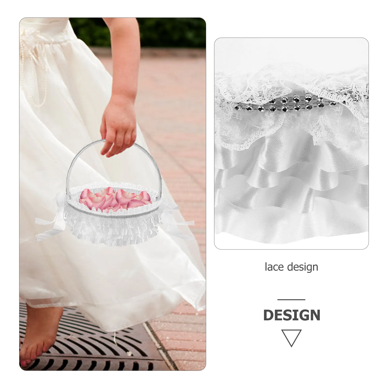 

Decor Supplies Accessory Wedding For Weddings Girl Flower Flower Girl Wedding Party Basket Basket Portable Girls