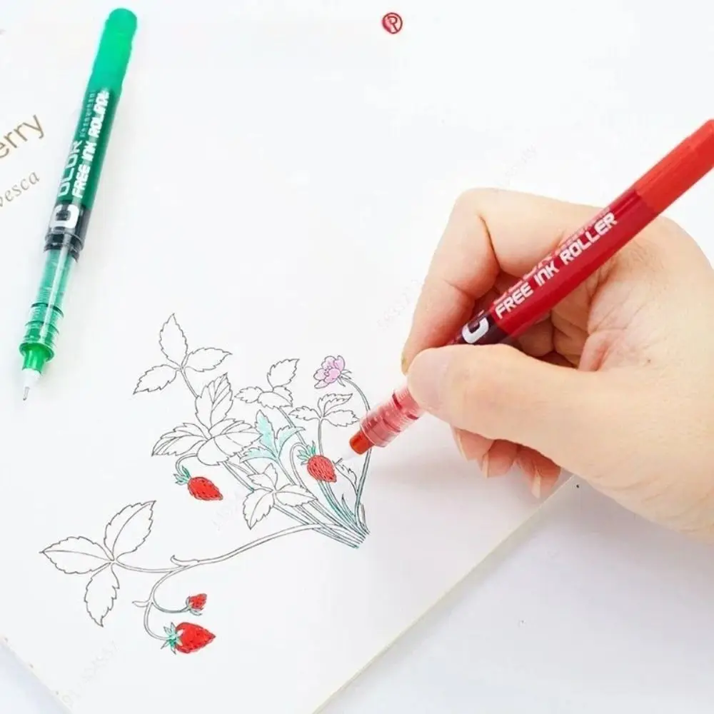 Gift Plastic Needle Barrel Neutral Pen Stationary 0.5mm Ink Ballpoint Pen Extra Fine Nib Gel Pen School