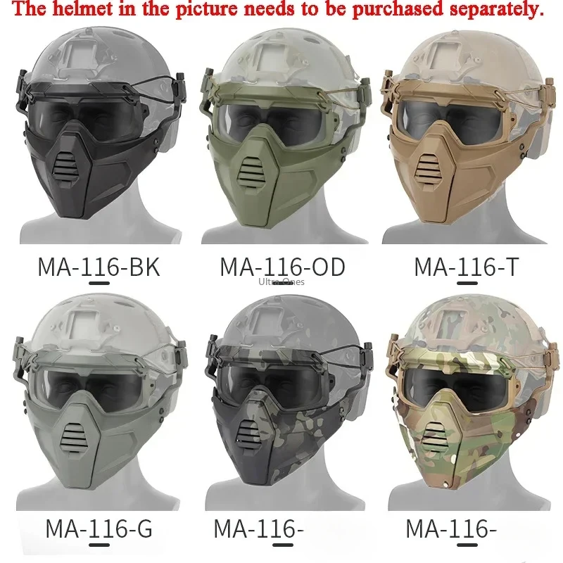 Tactical Mask with Goggles Set Shooting Airsoft Cs Wargame Masks Paintball Hunting Accessories