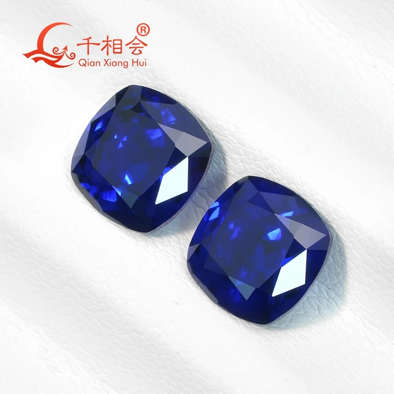 Cushion-Shaped 6mm 7mm 8mm  Royal Blue Yttrium Aluminum Garnet Cultivated Tsavorite Gemstone with Inclusions Artificial Jewelry