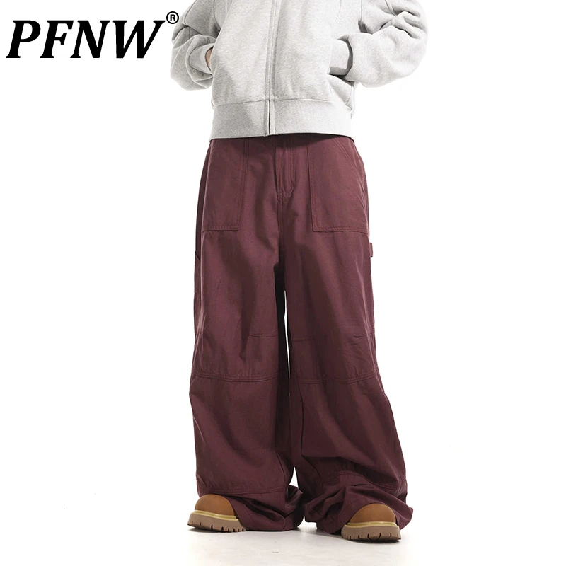 PFNW American Vintage Deconstructed Spliced Loose Straight Wide-legged Cargo Pants Cleanfit Men's Casual Baggy Trousers 28W5792