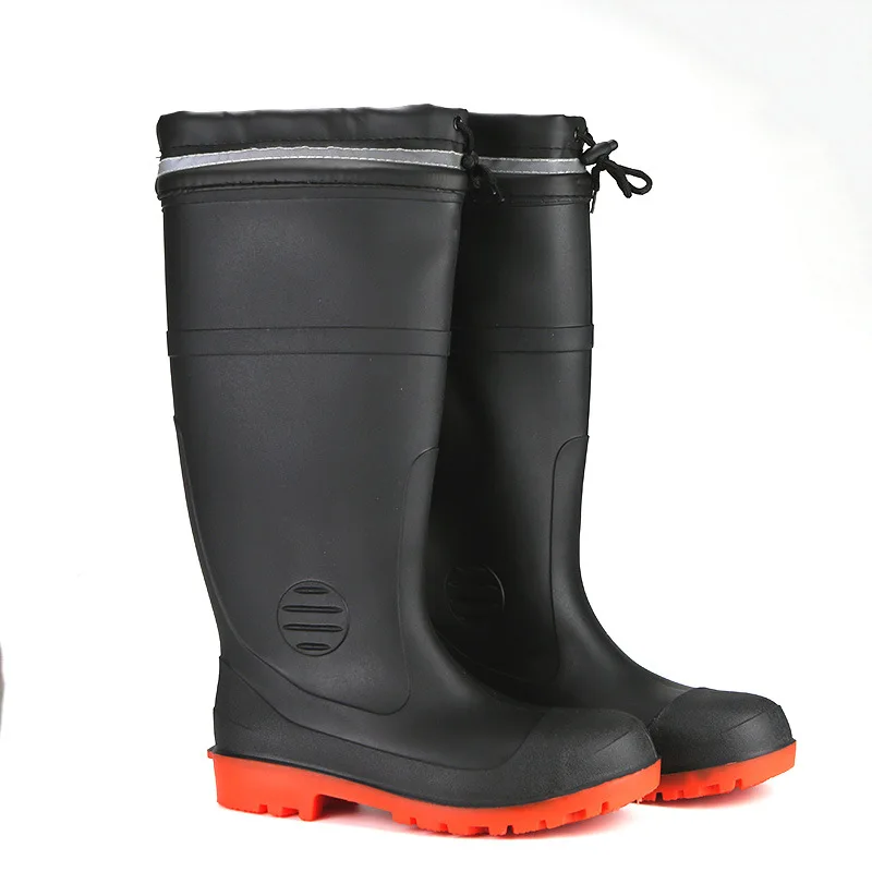 Steel Head Steel Sole Anti Impact Anti Puncture Rain Shoes Long Tube Men's High Tube Rain Boots Water Boots