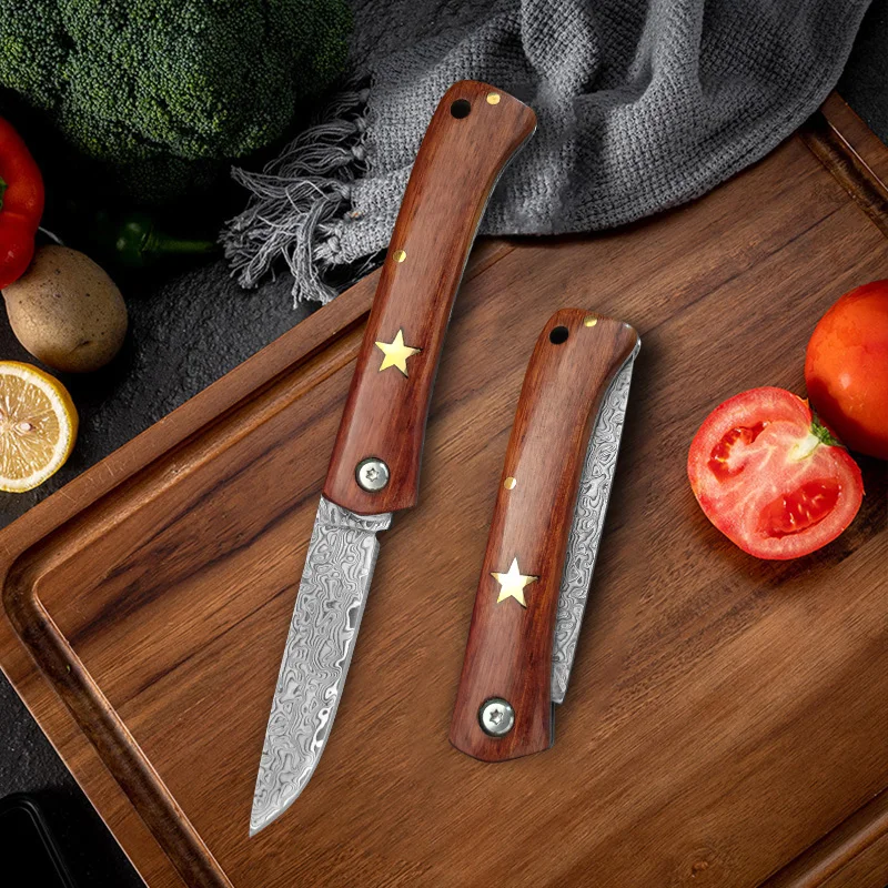 Folding Boning Knife Kitchen Damascus Steel Knife Meat Cleaver Butcher Knife Household Cooking Chef Slicing Knives KitchenTools