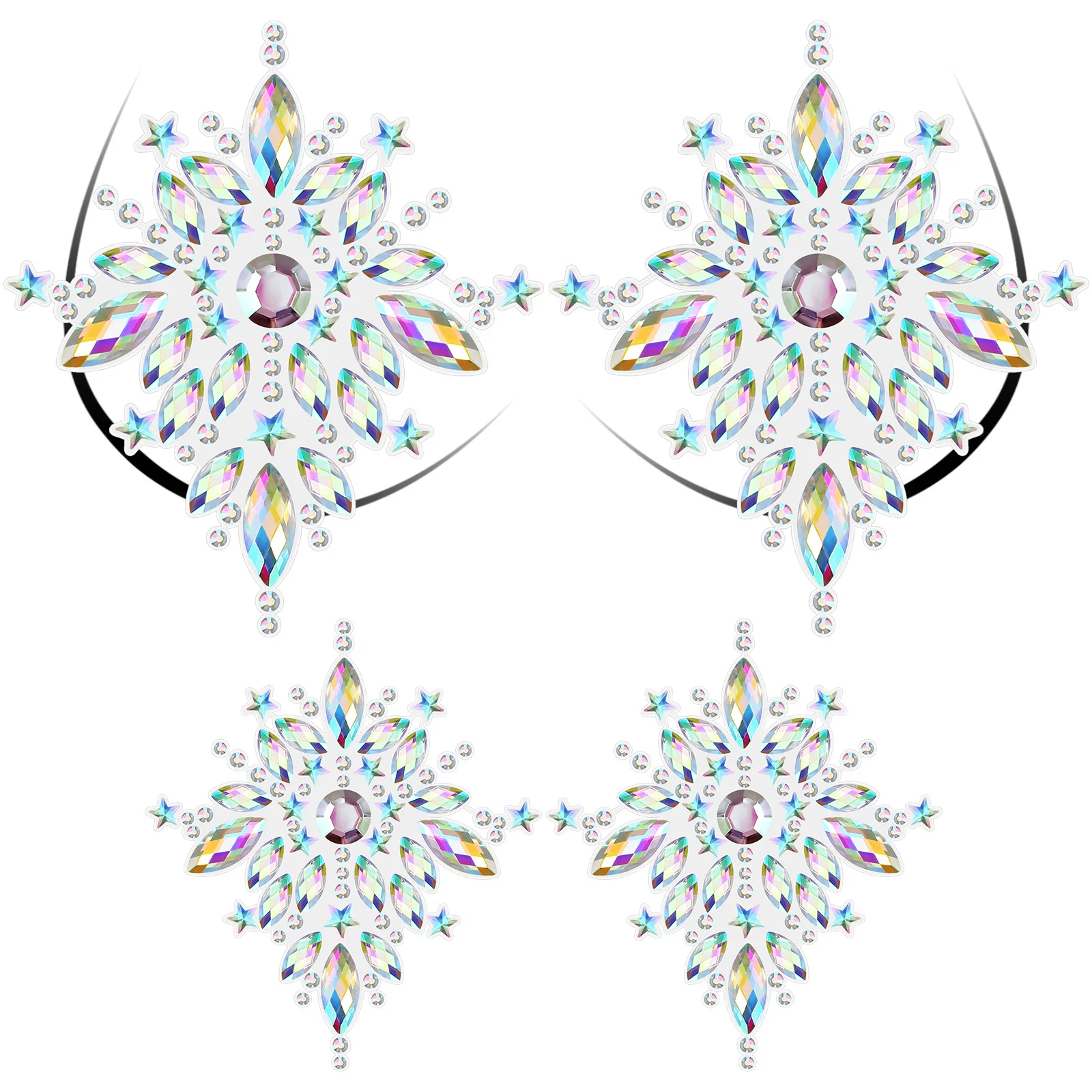 

1Set Rhinestone Body Stickers Shiny Festival Face Jewels for Women Temporary Decorations for Rave Party Music Festival