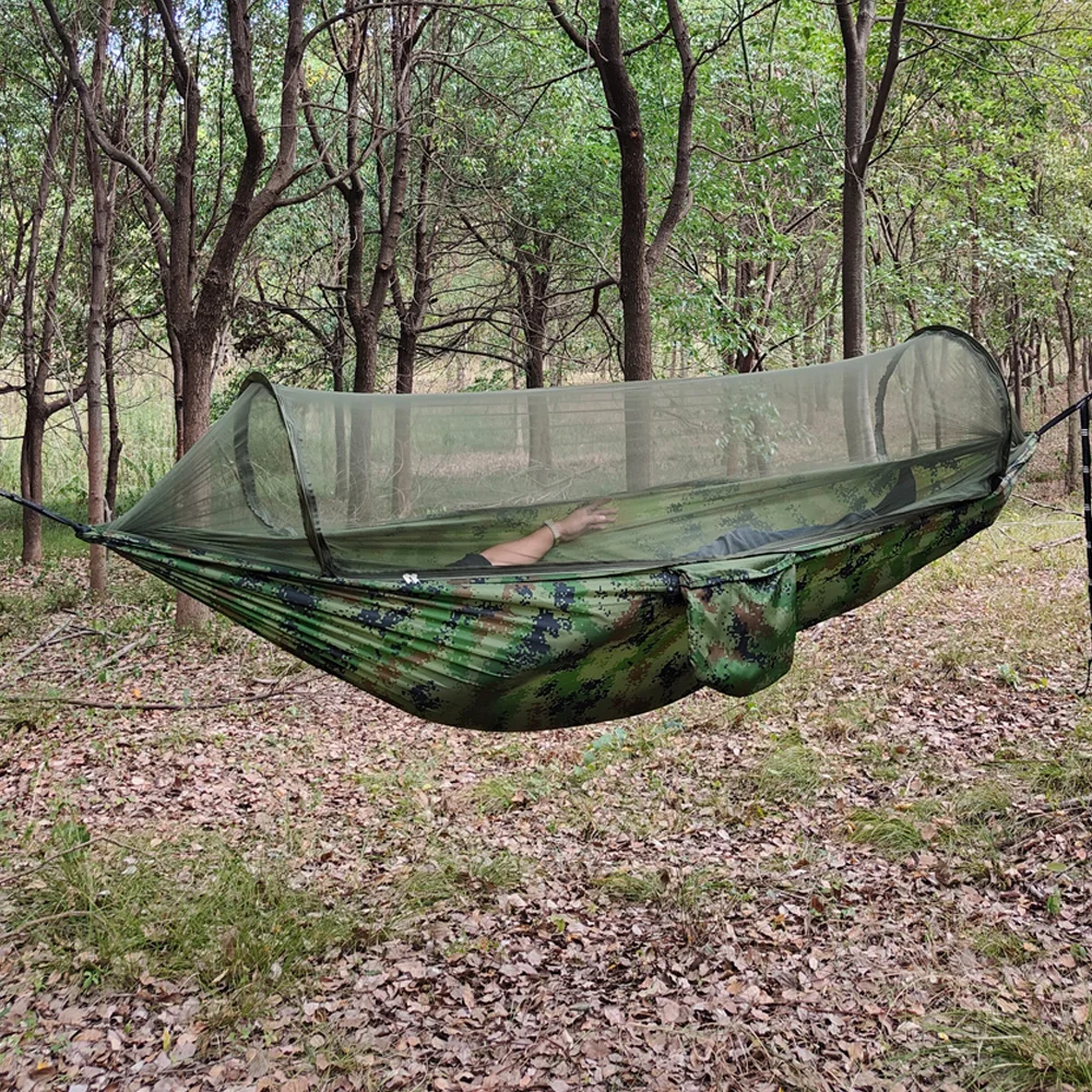 

Portable Outdoor Camping Dual Purpose Hammock with Mosquito Net High Strength Parachute - Fabric Hanging Bed
